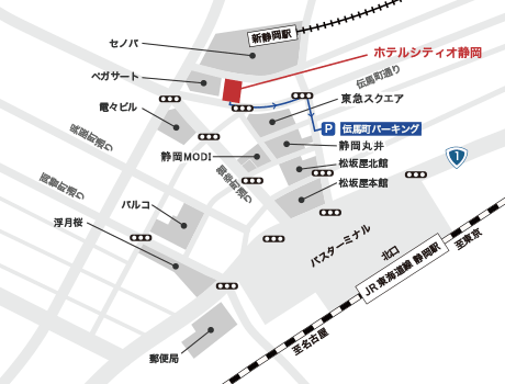 伝馬町パーキング　駐車場マップ